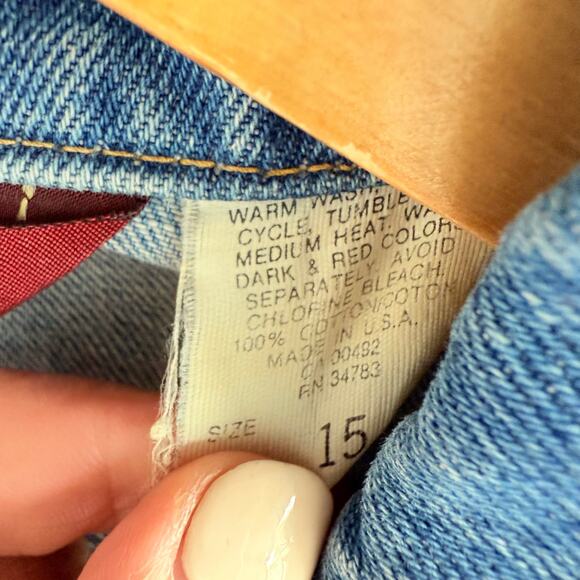 Vintage Lee Denim Jacket Cropped Trucker USA Made 80s 90s Ms Lee Medium Wash - Picture 7 of 10